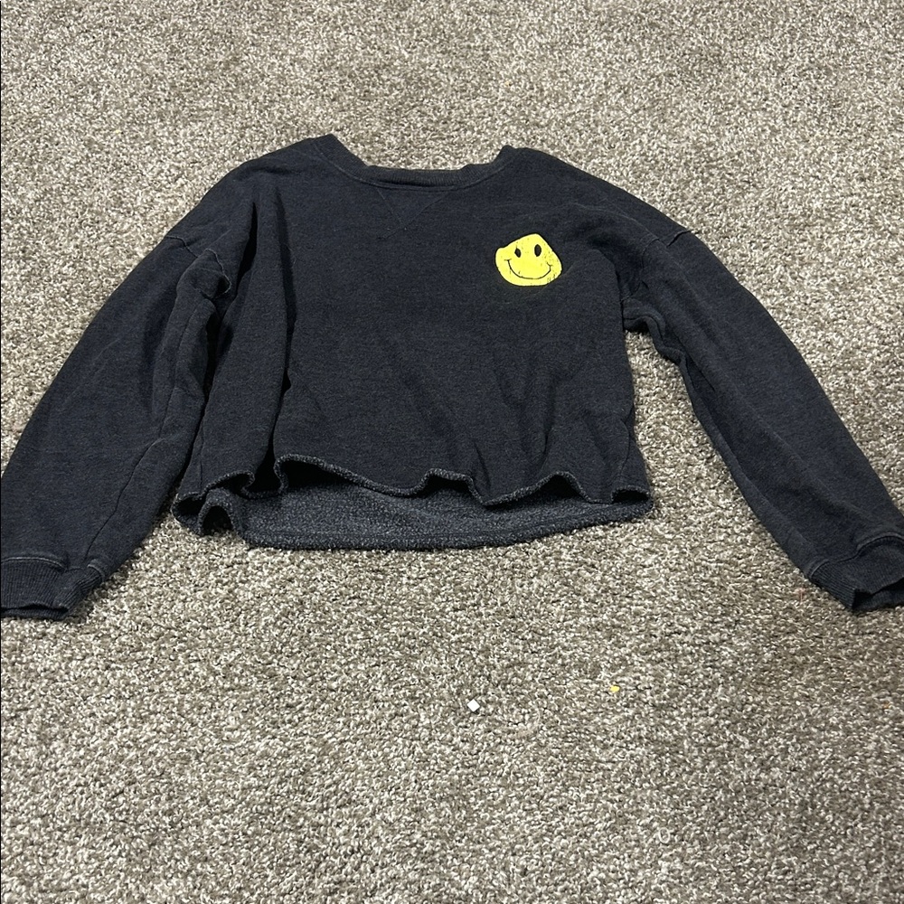 art class Black Sweatshirt with Yellow Smiley